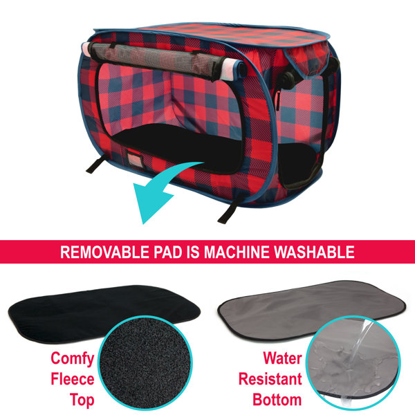 Tucker Murphy Pet™ SPORT PET Large Plaid Pop Open Kennel Wayfair